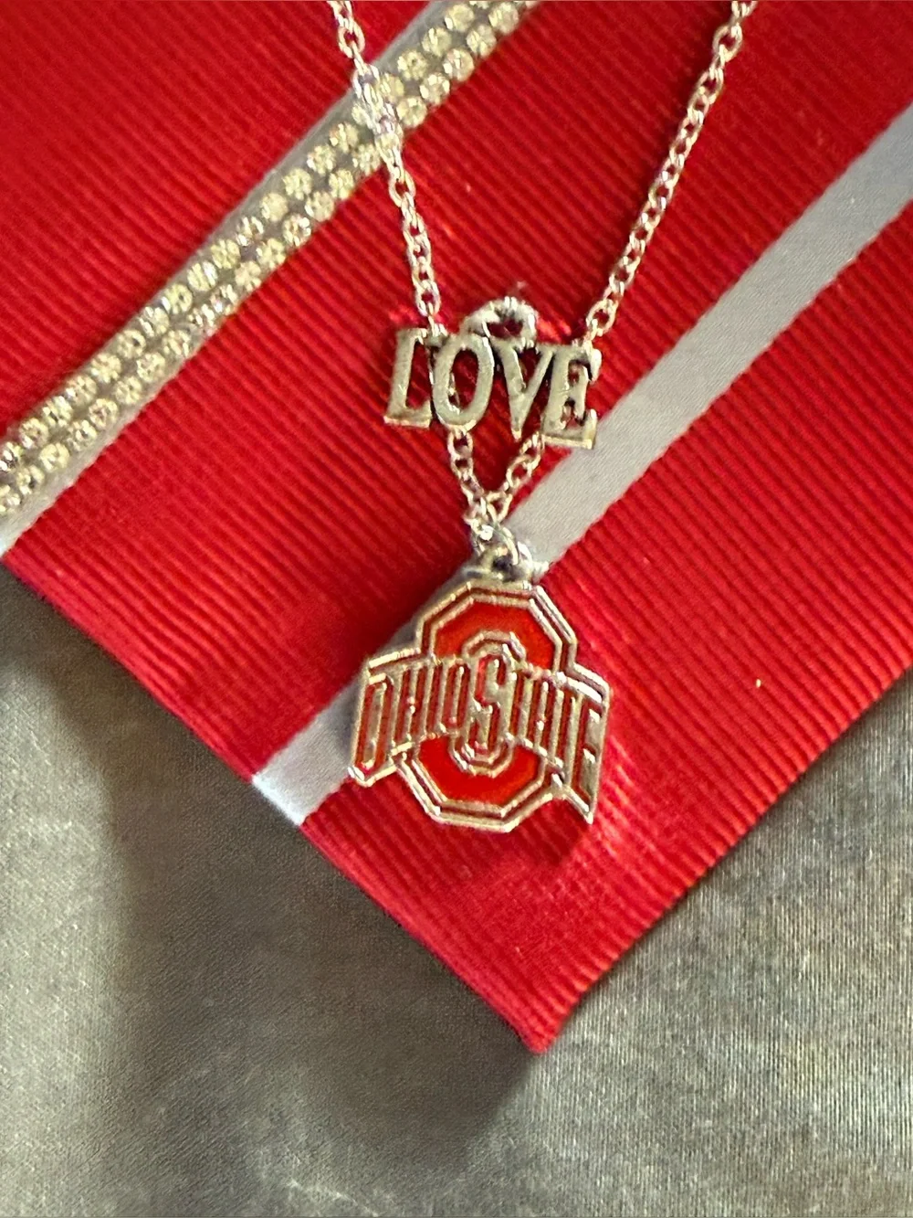 Ohio State University Buckeyes Tie Necklace